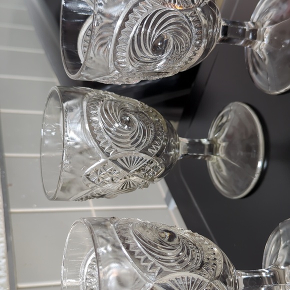 Set of 4 Cannonball Pinwheel Water Goblets US Glass Company - Picture 6 of 9